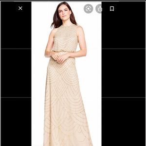 GOLD ART DECO BEADED BLOUSON DRESS!!